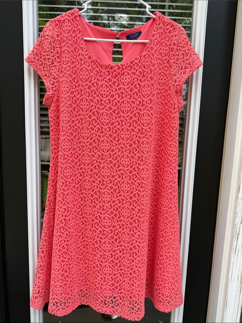 Kaari Blue Coral Lace A-Line Dress (Size: Large)(EUC)